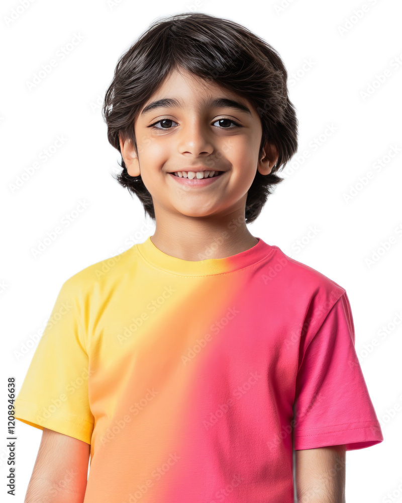 Cheerful Young Boy in Colorful Shirt Expressing Happiness Cheerful Young Boy in Colorful Shirt Expressing Happiness