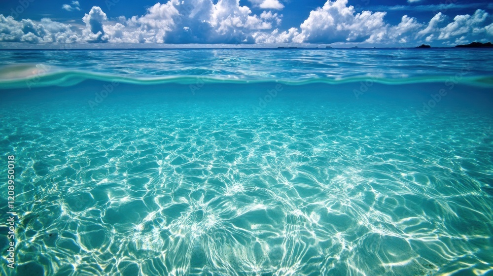 Underwater View of Tropical Sea with Clear Water Underwater View of Tropical Sea with Clear Water