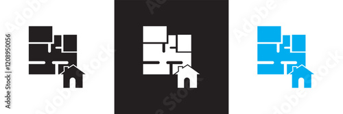 Home layout icon. isolated on white and black background. vector illustration. EPS 10