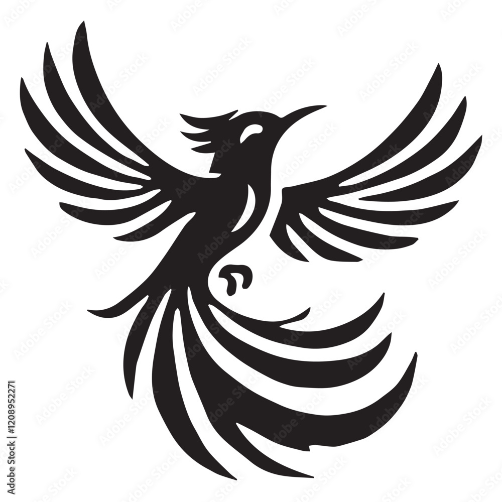 Silhouette of a bird on white background Silhouette of a bird on white background