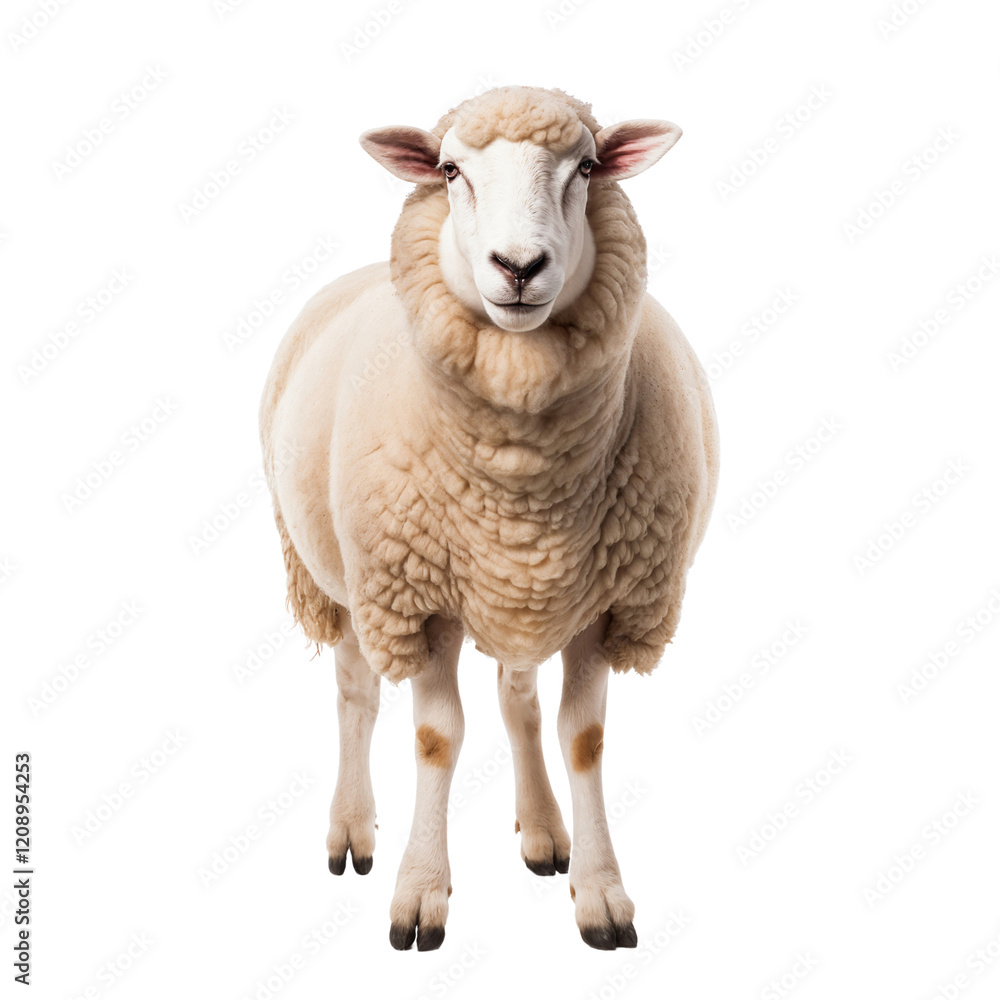 Fototapeta premium Sheep in front of white background