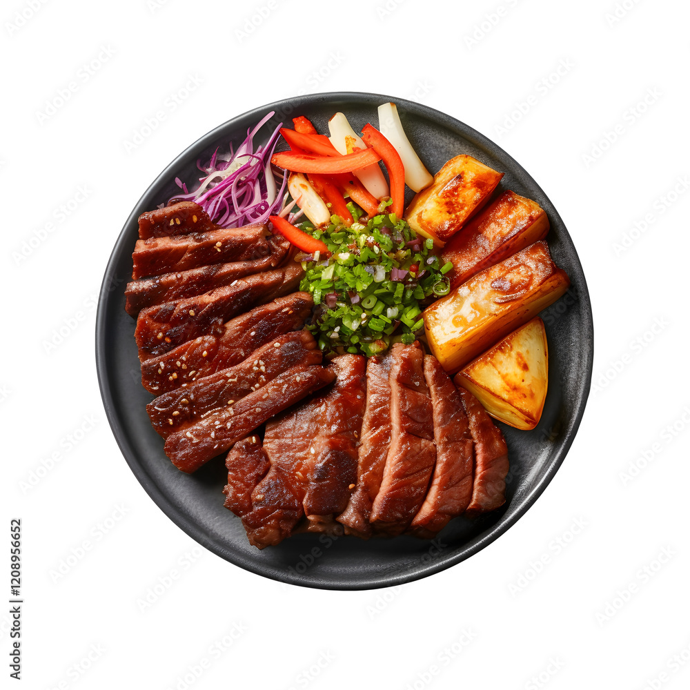 Galbi Served in a beautiful plate Galbi Served in a beautiful plate