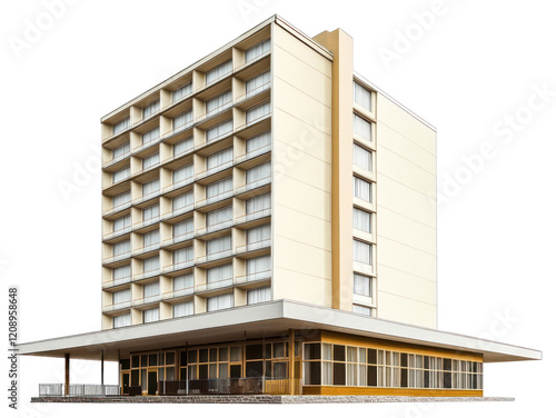 PNG Mid century modern hotel architecture building design.