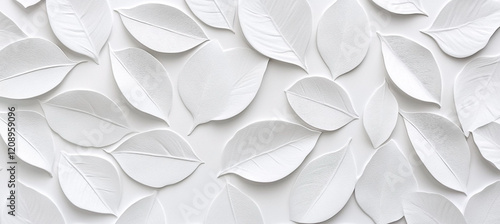 White leaf pattern with textured surface a delicate and elegant design for backgrounds or artistic projects