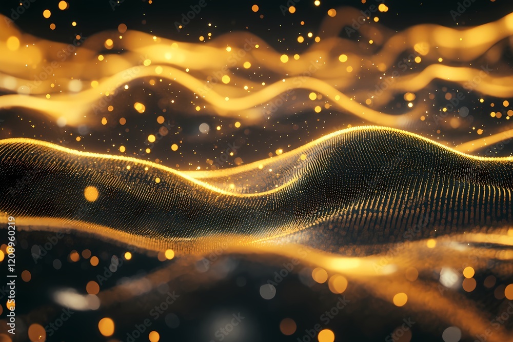Golden Waves of Light Abstract Background Golden Waves of Light Abstract Background