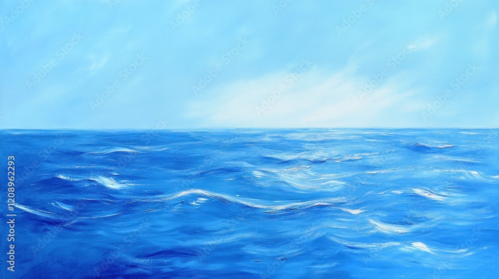 Seascape with a Blue Sky and Gentle Waves Seascape with a Blue Sky and Gentle Waves