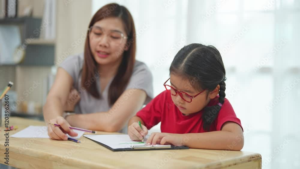 Creative Learning Moment Between Mother and Daughter at Home with Drawing and Writing Activities Encouraging Bonding and Imagination Creative Learning Moment Between Mother and Daughter at Home with Drawing and Writing Activities Encouraging Bonding and Imagination