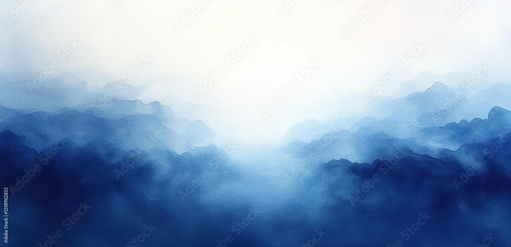 Blue Watercolor Gradient Art Design Soft Abstract Background for Cloudy Sky and Ocean Mood Blue Watercolor Gradient Art Design Soft Abstract Background for Cloudy Sky and Ocean Mood