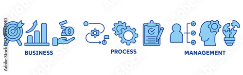 BPM icon set illustration concept with icon of business, process, management