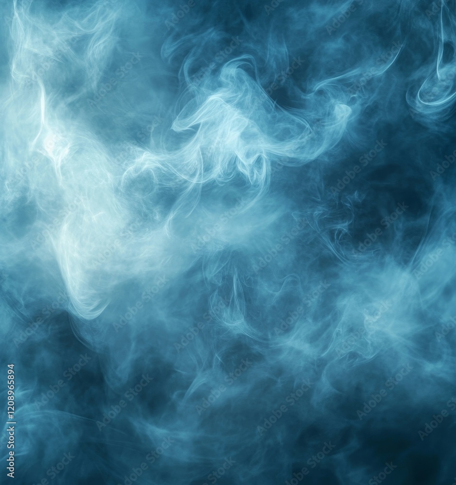 Fototapeta premium Blue Smoky Digital Background with Soft Focus, Generative AI