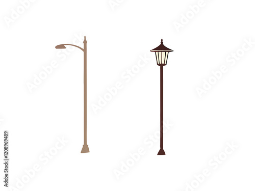 Street Light Vector Illustration. Street Light Vector Illustration with Urban Design Elements for Cityscape Graphics
