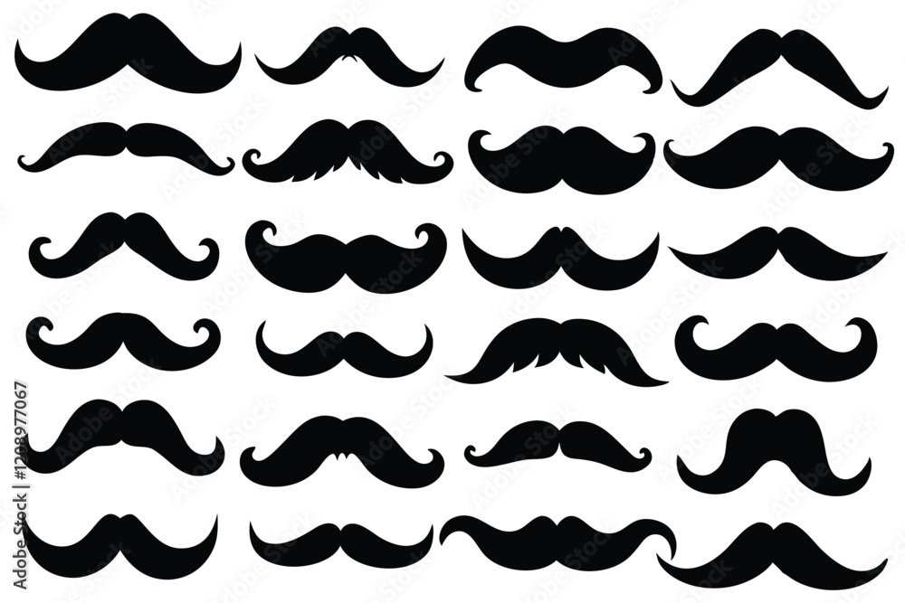 Different mustache collection. Vector illustration Different mustache collection. Vector illustration