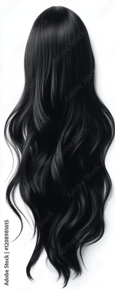 Long black waving hair isolated on white background. Long black waving hair isolated on white background.