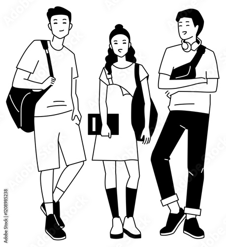 Group of students having a conversation