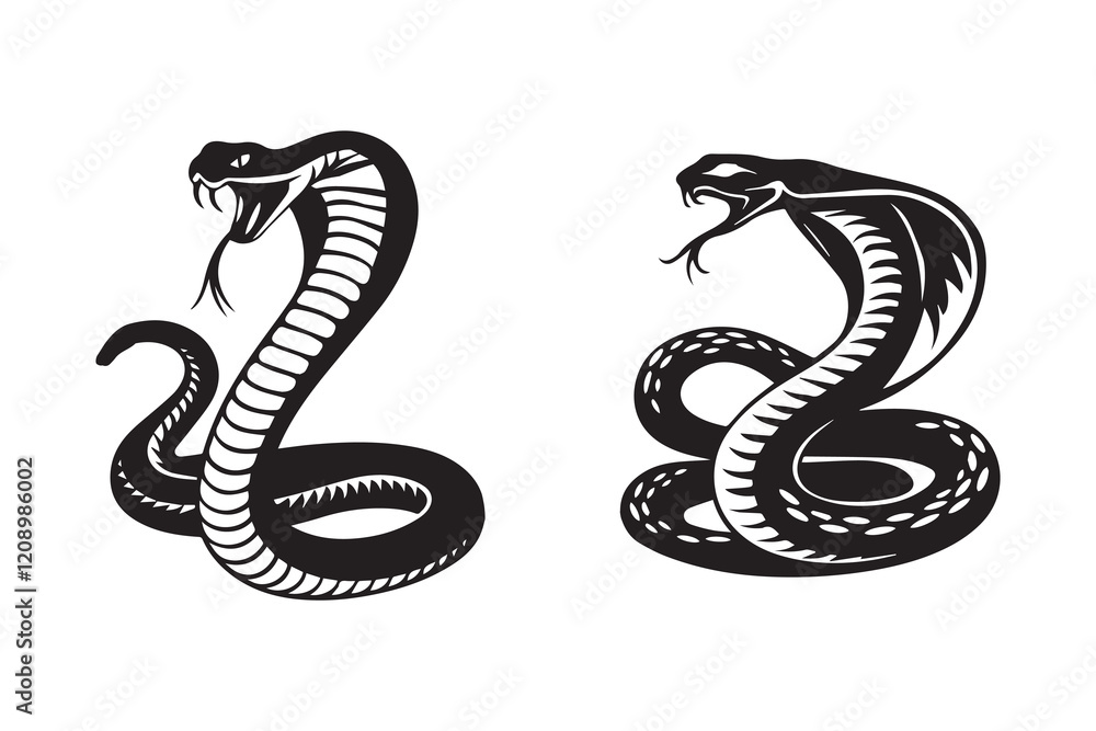 Fototapeta premium King Cobra Silhouette: A Symbol of Power