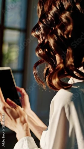 Captivating Close-Up Scene of Curly Hair in Soft Light Footage
