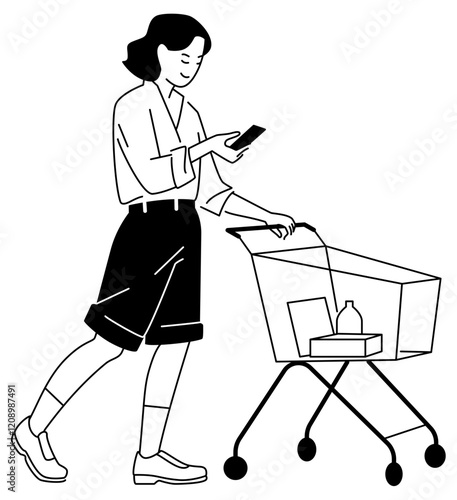 Person shopping at the supermarket