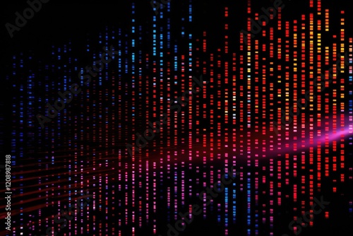 Wallpaper Mural Dynamic neon binary code pattern illuminating a dark background, creating an immersive atmosphere with vibrant colors and fluid movements, perfect for digital art enthusiasts and tech lovers Torontodigital.ca