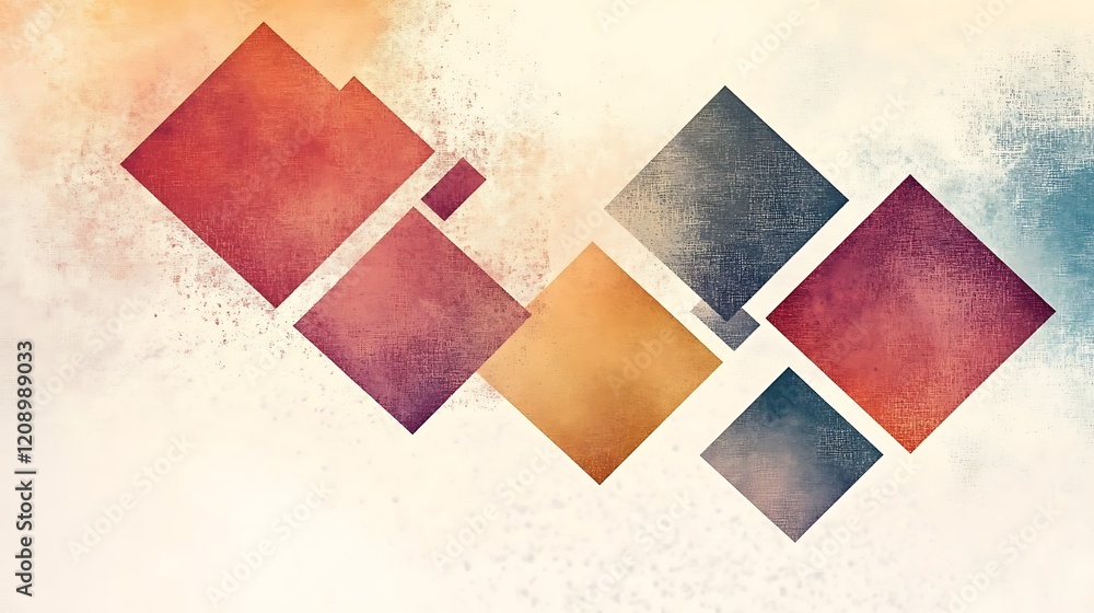Fototapeta premium Abstract Geometric Design With Earthy Tones And Textured Squares