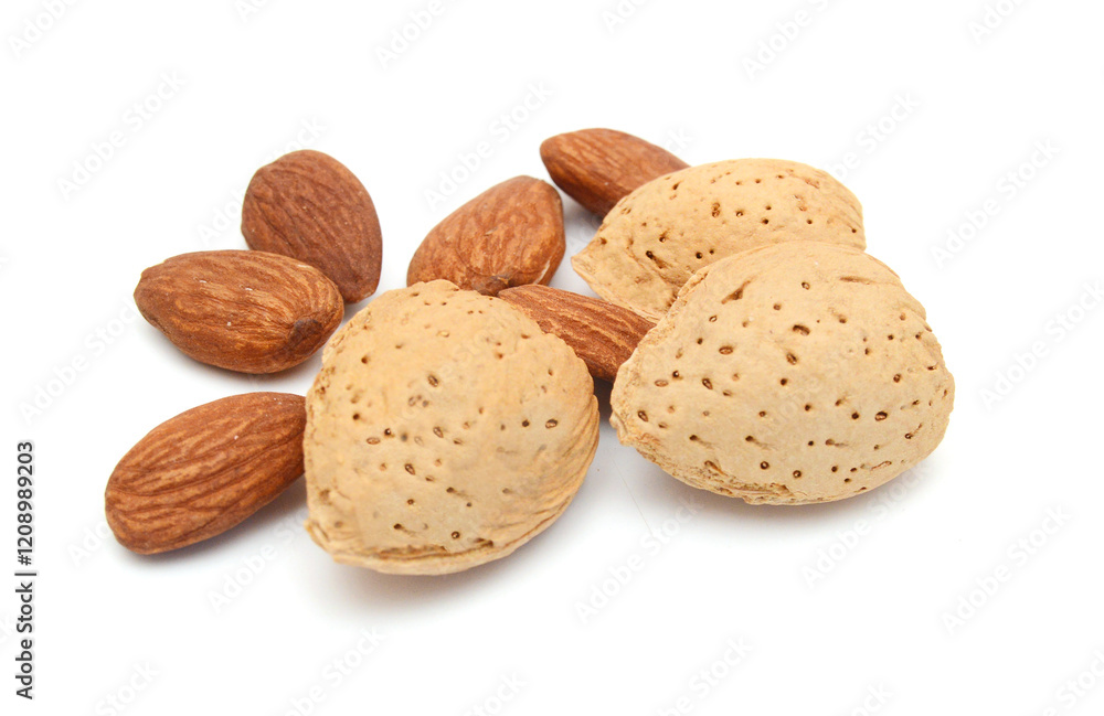 Almonds isolated on white background Almonds isolated on white background
