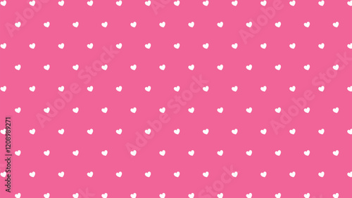 Seamless Cute White Heart Pattern on Pink Background - Valentine's Day Vector | ESP 10