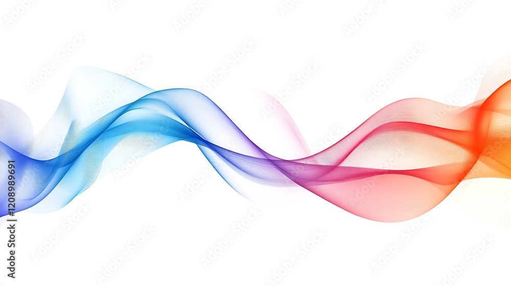 Obraz premium Abstract Colorful Waves Flowing Across White Background