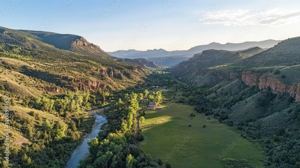 Serene Mountain Valley Landscape in Colorado Serene Mountain Valley Landscape in Colorado