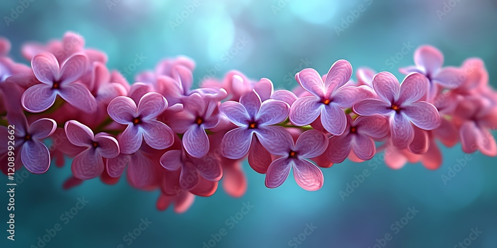 Fototapeta premium Pink lilac blossoms on a branch.