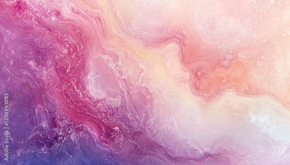 Fototapeta premium Abstract Swirling Pink Purple and Peach Fluid Art Painting