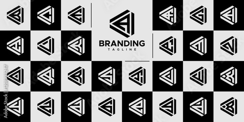 Simple abstract triangle letter A-Z logo set