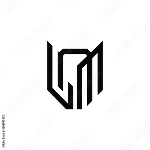 LM monogram logo design letter text name symbol monochrome logotype alphabet character simple logo