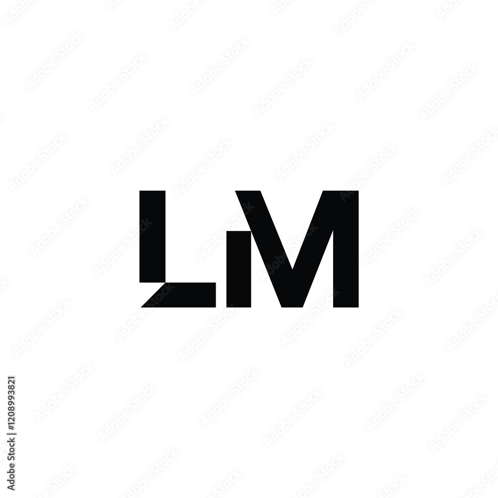 Obraz premium LM monogram logo design letter text name symbol monochrome logotype alphabet character simple logo