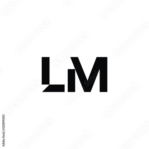 LM monogram logo design letter text name symbol monochrome logotype alphabet character simple logo