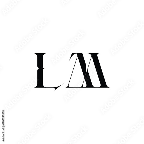 LM monogram logo design letter text name symbol monochrome logotype alphabet character simple logo