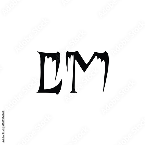 LM monogram logo design letter text name symbol monochrome logotype alphabet character simple logo