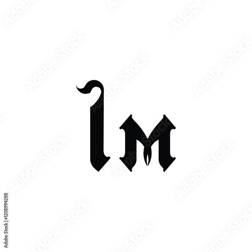 LM monogram logo design letter text name symbol monochrome logotype alphabet character simple logo