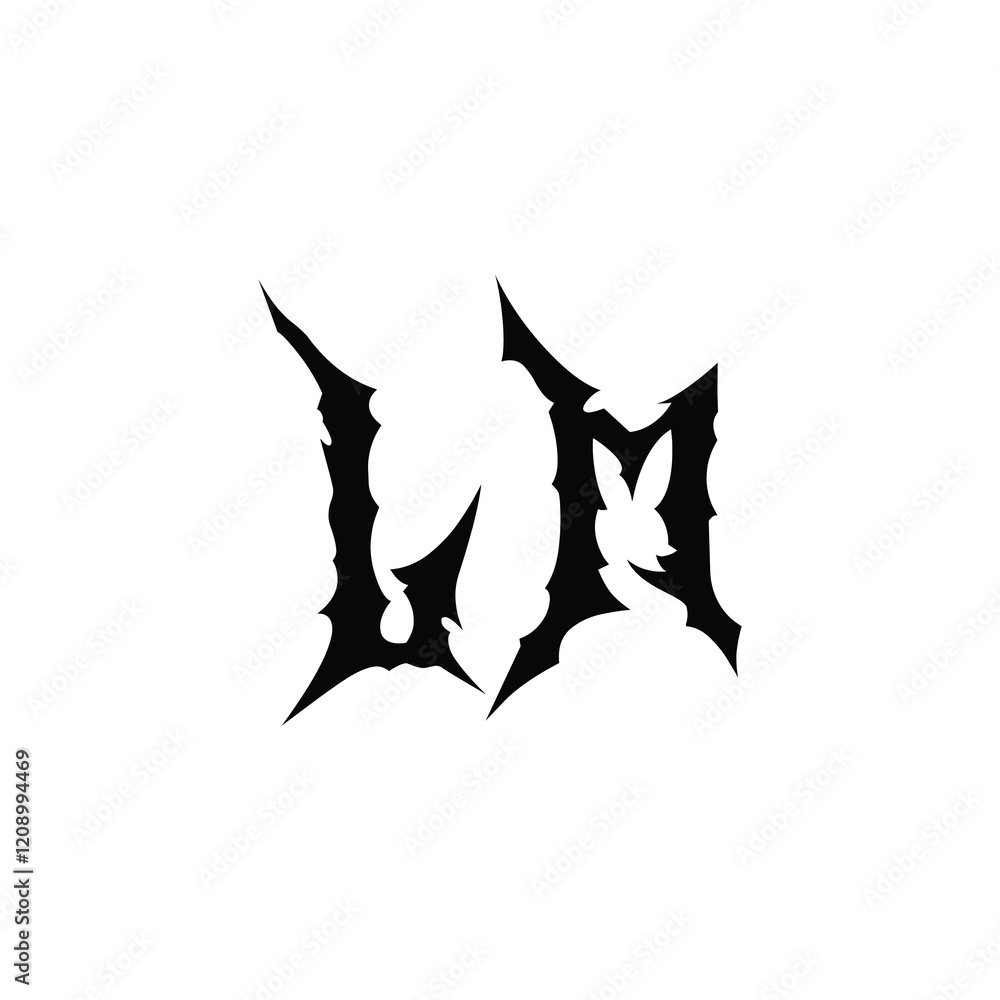 Fototapeta premium LM monogram logo design letter text name symbol monochrome logotype alphabet character simple logo