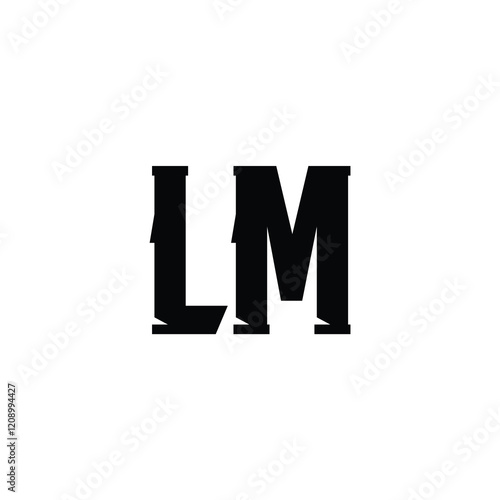 LM monogram logo design letter text name symbol monochrome logotype alphabet character simple logo