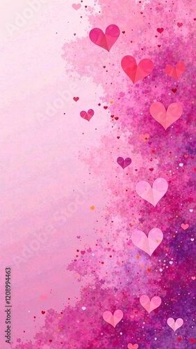Pink background with hearts, empty space for text
The concept of Valentine Day. Perfect for cards, gifts, and more