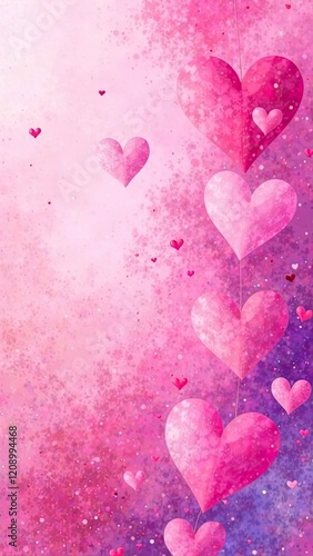 Pink background with hearts, empty space for text
The concept of Valentine Day. Perfect for cards, gifts, and more