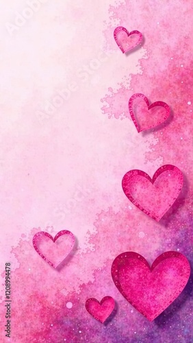 Pink background with hearts, empty space for text
The concept of Valentine Day. Perfect for cards, gifts, and more