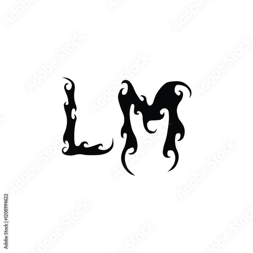 LM monogram logo design letter text name symbol monochrome logotype alphabet character simple logo