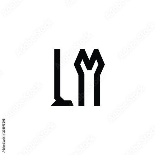 LM monogram logo design letter text name symbol monochrome logotype alphabet character simple logo