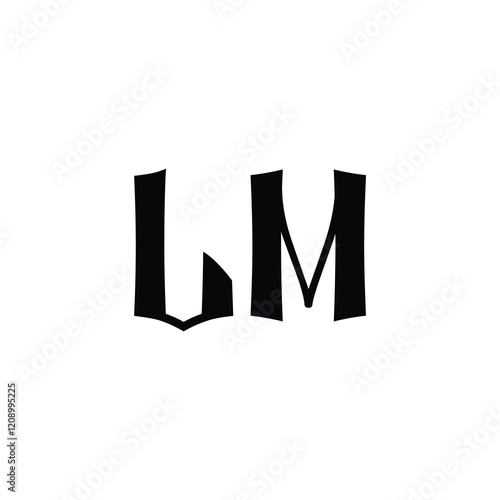 LM monogram logo design letter text name symbol monochrome logotype alphabet character simple logo