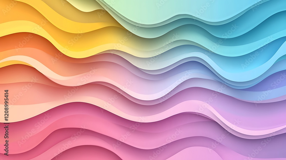 Obraz premium Abstract Colorful Wavy Layers Design Background