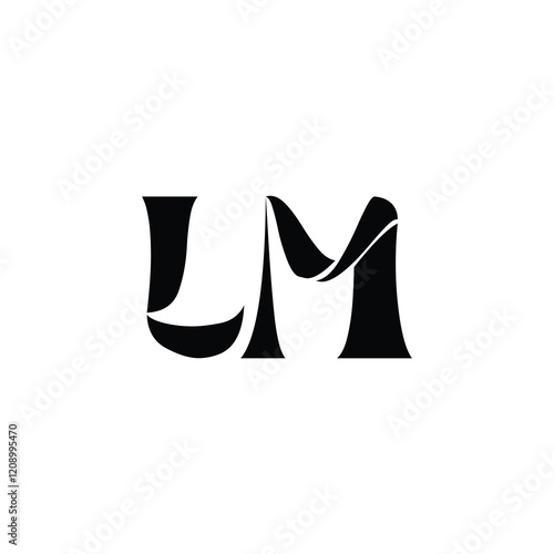 LM monogram logo design letter text name symbol monochrome logotype alphabet character simple logo