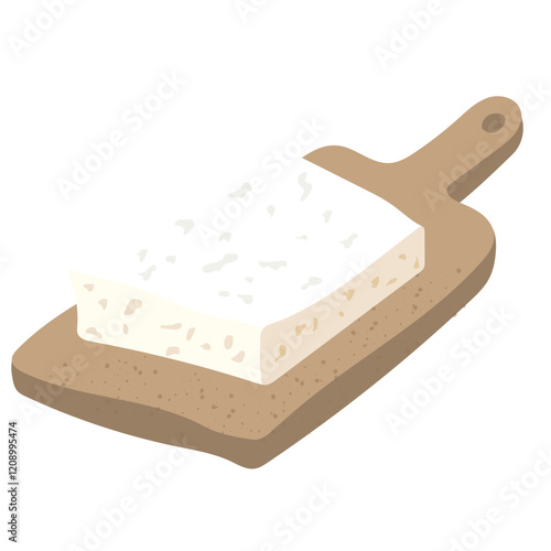 feta cheese on a small wooden board