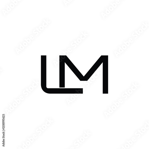 LM monogram logo design letter text name symbol monochrome logotype alphabet character simple logo