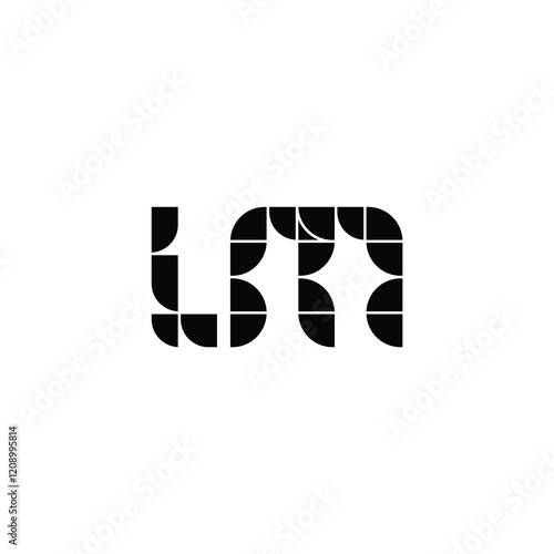 LM monogram logo design letter text name symbol monochrome logotype alphabet character simple logo