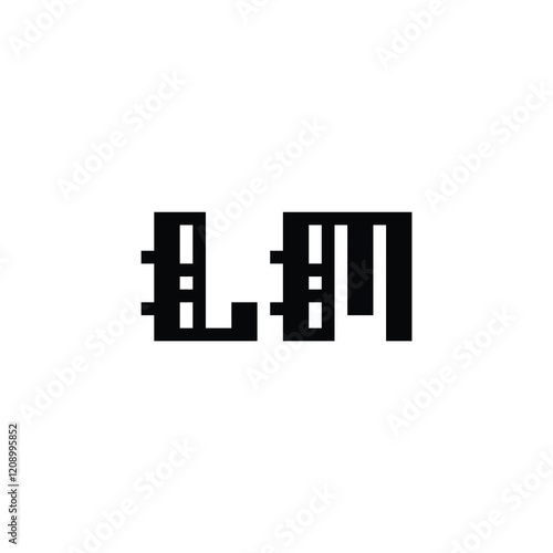 LM monogram logo design letter text name symbol monochrome logotype alphabet character simple logo